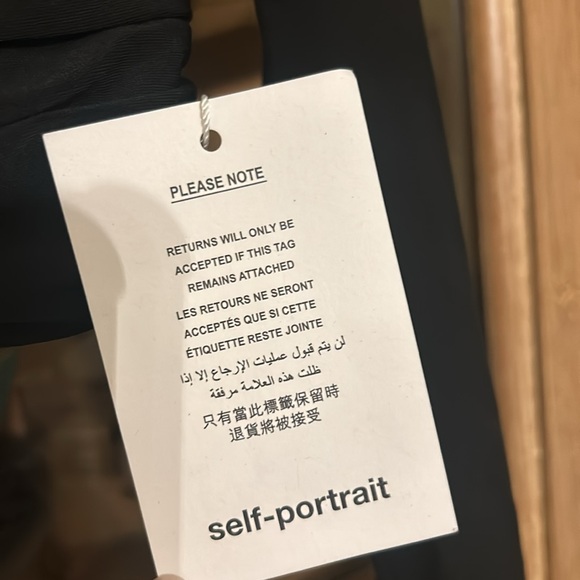 Self-Portrait Black Crossover Top NWT Long Sleeve Cropped Blouse - Picture 5 of 8